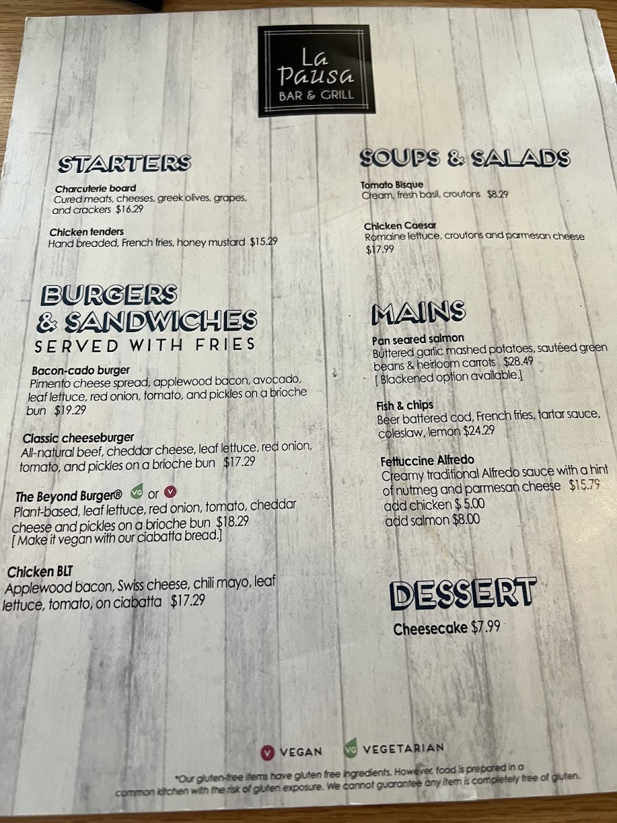 La Pausa Restaurant Menu - Image 3