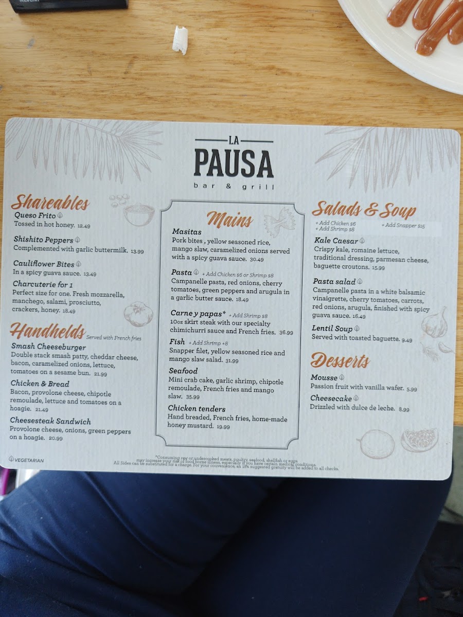 La Pausa Restaurant Menu - Image 4